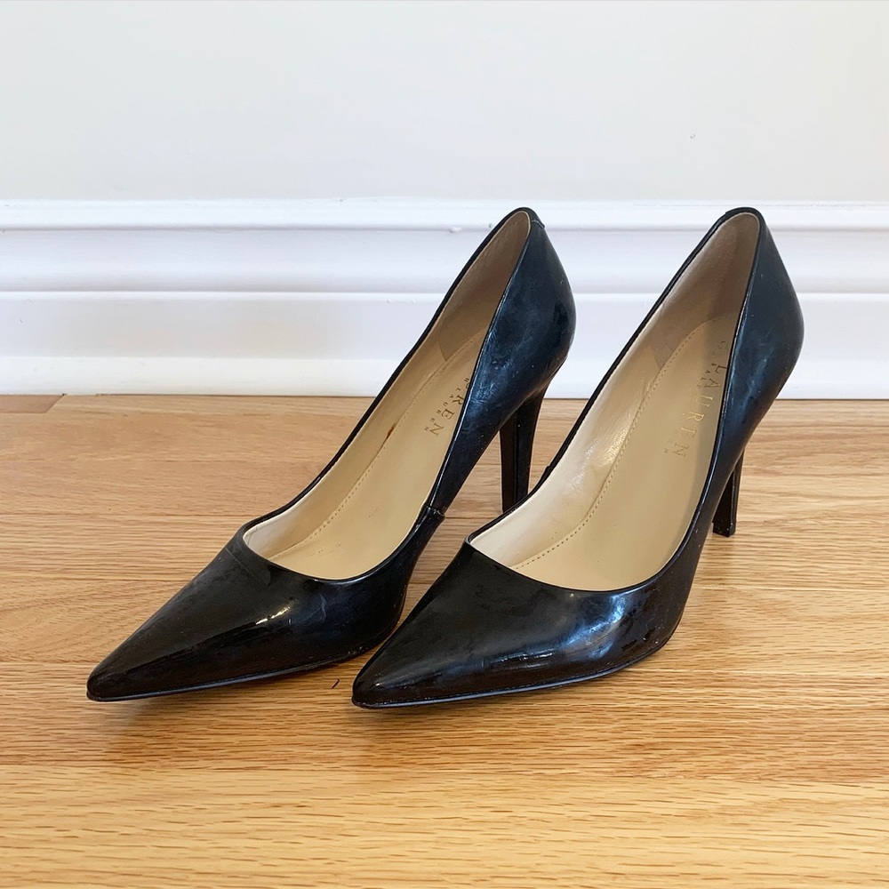 Ralph Lauren black patent leather heels